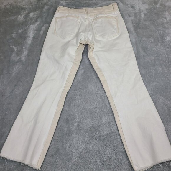 FRAME Le Crop Mini Boot in Multi White Ecru‎ Bootcut Stretch Jeans Size 28 - Picture 9 of 9